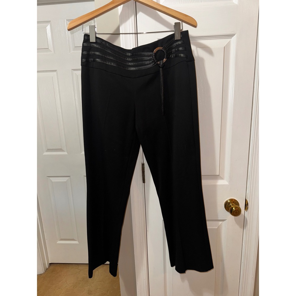 White House‎ Black Market Pants Size 8 Black Wide Leg Dressy Career
